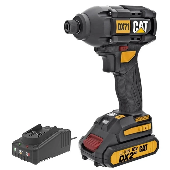 CAT DX71BC 18Volt 2.0Ah Li-ion Tek Akülü 215Nm Kömürsüz Profesyonel Şarjlı Darbeli Tornavida ürün görseli 1
