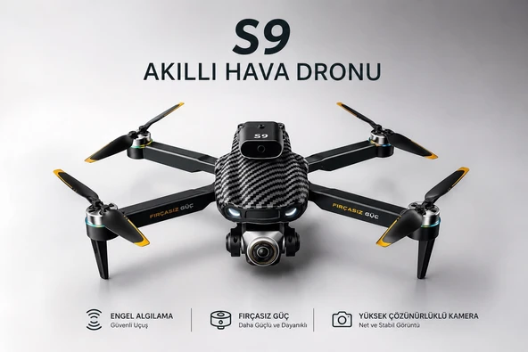 S9 AERIAL DRONE EKRANLI KUMANDA FIRÇASIZ MOTOR 2.4G RC QUADCOPTER Wİ-Fİ CAM FPV CANLI YAYIN ENGEL ALGILAMA SABİT DURMA KATLANABİLİR TEK TUŞLA DÖNÜŞ ÇİFT LENS 50X ZOOM OPTİK AKIŞ KORUMA ürün görseli 1