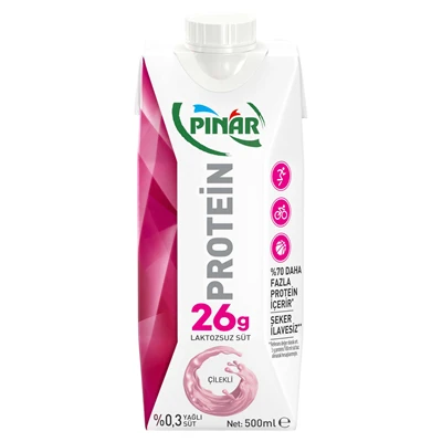 PINAR Protein Süt 500 Ml Çilekli (8'li Paket) ürün görseli 1