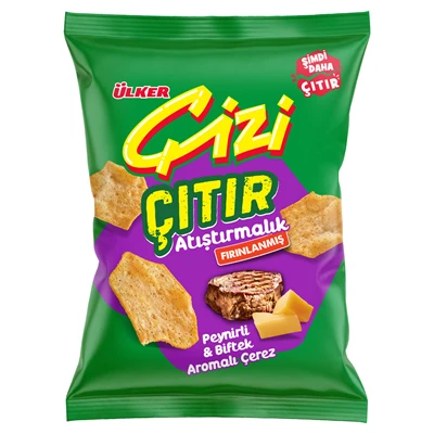 Ülker Çizi Çıtır Kraker 14 X 50 G Peynir&Biftek (6'li Paket) ürün görseli 1
