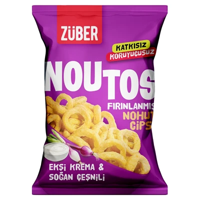 ZÜBER Noutos Nohut Cipsi 55 G Ekşi Kremalı Soğanlı (8'li Paket) ürün görseli 1