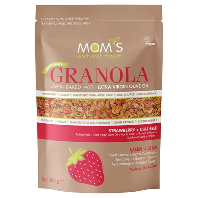 MOM'S NATURAL Granola 280 G Çilek&Chıa (4'li Paket) ürün görseli 1
