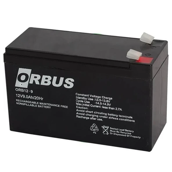 Orbus ORB12-9 12 Volt 9 Amper Kuru Akü (150X65x90 Mm) ürün görseli 1