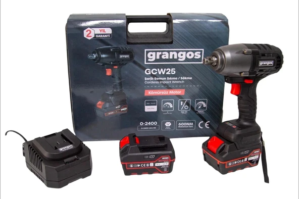 Grangos GCW25-F2 20V 5 Ah Çift Akülü Somun Sıkma ürün görseli 1