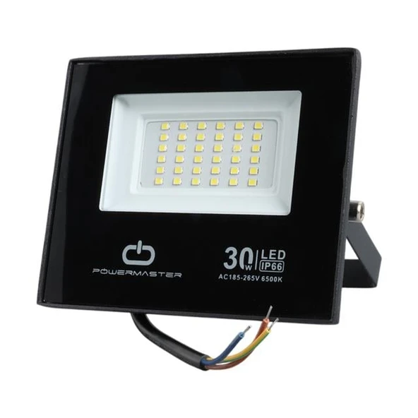 Powermaster PM-22585 30 Watt - 220 Volt 6500K IP66 150* Işık Açısı Siyah Slim Kasa Led Projektör ürün görseli 1