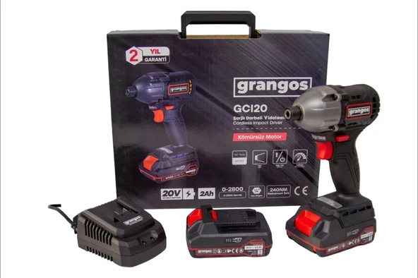 Grangos GCI20-T2 20V 2 Ah Çift Akülü Darbeli Vidalama ürün görseli 1