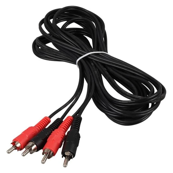 Powermaster PM-428 Siyah 5 Metre 2 Rca + 2 Rca Kablo - Resim 2