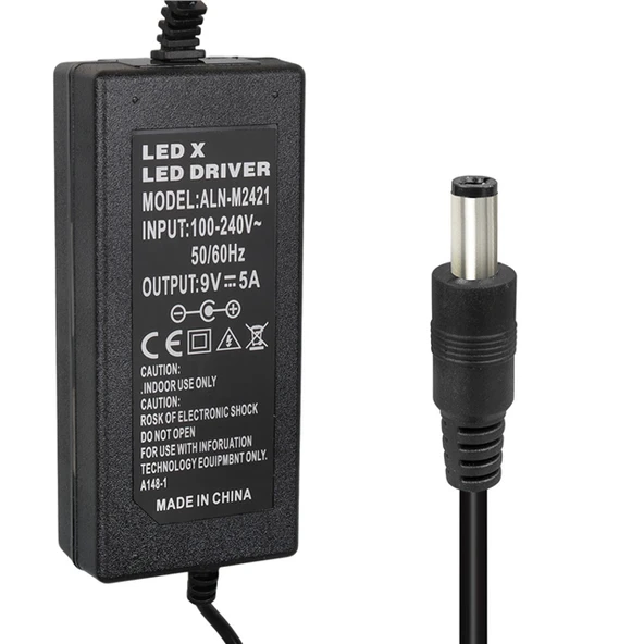Powermaster PM-13033 9 Volt - 5 Amper 5.5*2.5 Mm Uçlu Yazar Kasa / Pos Makinesi Masaüstü Adaptör ürün görseli 1
