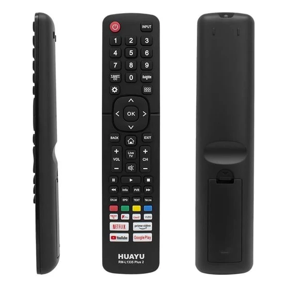 Huayu RM-L1335 Plus2 Hısense Netflıx-Prıme-Youtube-Rakuten-Google Play-Vudu Tuşlu Lcd Led Tv Kumandası ürün görseli 1