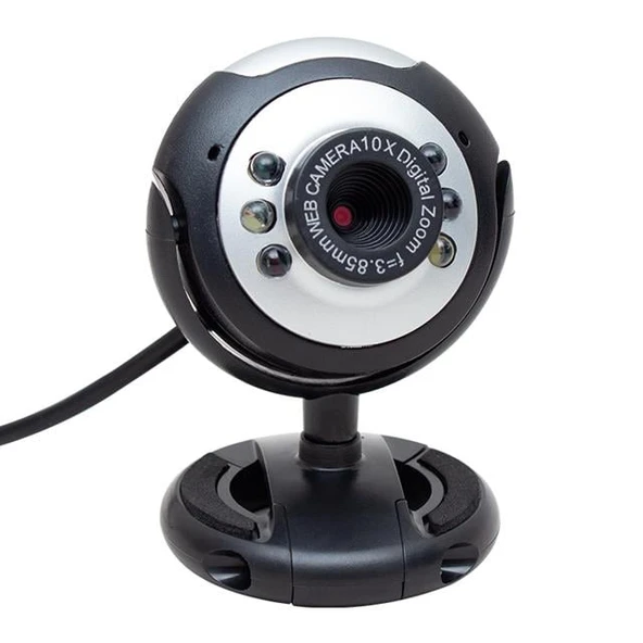 Powermaster 1.3 MP 10X Zoom Ledli Mikrofonlu Pc Webcam PM-3962 ürün görseli 1
