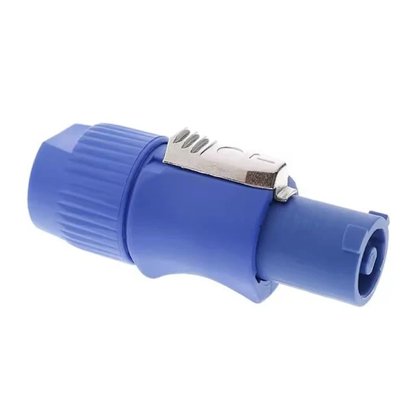 Powermaster PM-7937 Erkek Powercon Giriş Konnektörü - Mavi Renkli Kilitli Güç Soketi ürün görseli 1