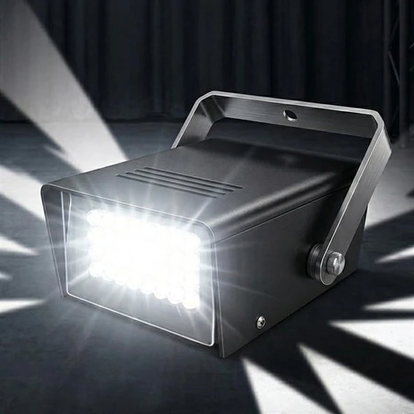 Powermaster PM-25925 Sese Duyarlı 32 Ledli Ayarlanabilir Yanıp Sönen Strobe Beyaz Sahne Işığı ürün görseli 1
