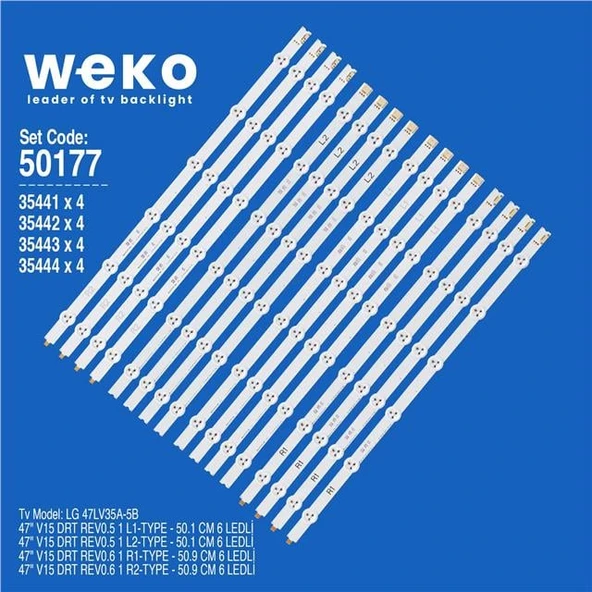 Wkset-5177 35441X4 35442X4 35443X4 35444X4 47 V15 Drt Rev0.5 16 Adet Led Bar (Tvnizi açıp içindeki led barla birebir aynısı olduğunu görmeden almayınız. Sonrasında iade ALMAMAKTAYIZ.) ürün görseli 1