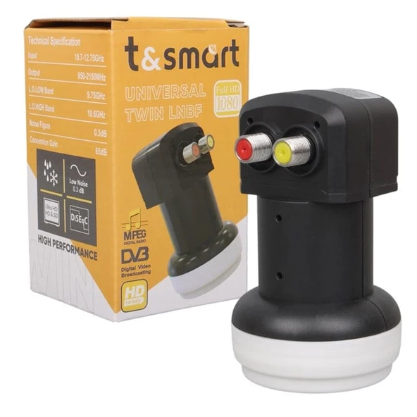 T&Smart 0.1Db Ultra HD 4K Universal Çiftli Lnb - Resim 4