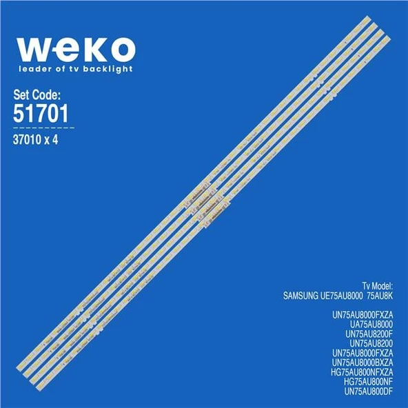 Samsung UN75AU8200F 75'' 4 Adet Tv Led Bar (42 Led) (Tvnizi açıp içindeki led barla birebir aynısı olduğunu görmeden almayınız. Sonrasında iade ALMAMAKTAYIZ.) ürün görseli 1