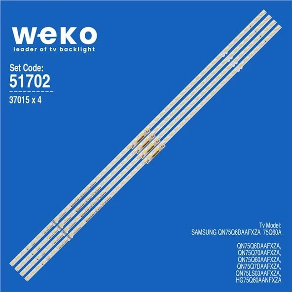Samsung QN75Q6DAAFXZA 75'' İki Renk 4 Adet Tv Led Bar (48 Led) (Tvnizi açıp içindeki led barla birebir aynısı olduğunu görmeden almayınız. Sonrasında iade ALMAMAKTAYIZ.) ürün görseli 1