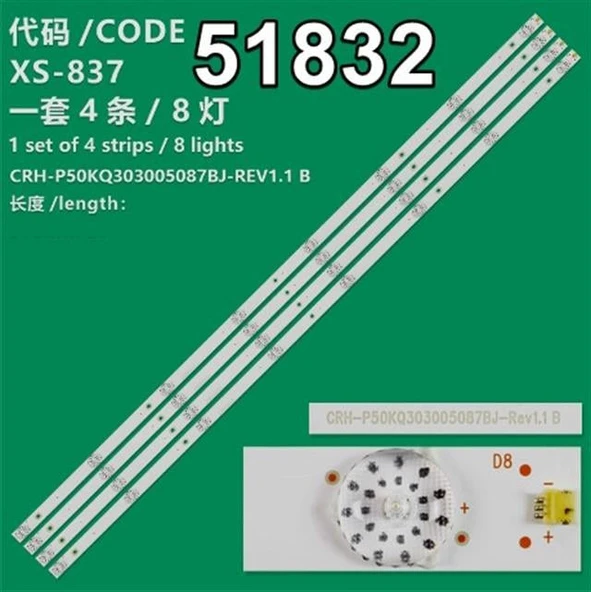 Wkset-6832 37505X4 Crh-P55kq3030040983n-Rev1.1  4 Adet Led Bar 3V (Tvnizi açıp içindeki led barla birebir aynısı olduğunu görmeden almayınız. Sonrasında iade ALMAMAKTAYIZ.) ürün görseli 1