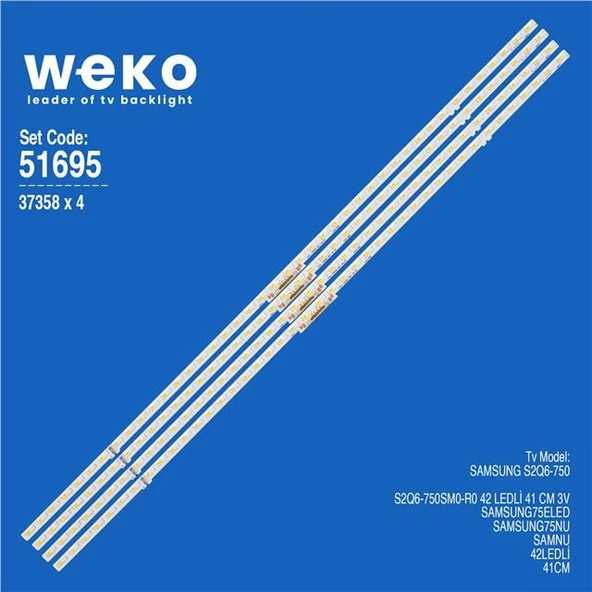 Wkset-6695 37358X4 S2Q6-750Sm0-R0 4 Adet Led Bar Two Color (İki Renk) (42Led) (Tvnizi açıp içindeki led barla birebir aynısı olduğunu görmeden almayınız. Sonrasında iade ALMAMAKTAYIZ.) ürün görseli 1