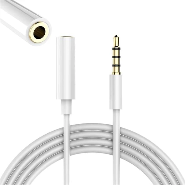 Powermaster PM-17603 3.5 Mm Erkek/Dişi 4 Boğumlu AUX Stereo Uzatma Kablosu 1 Metre ürün görseli 1