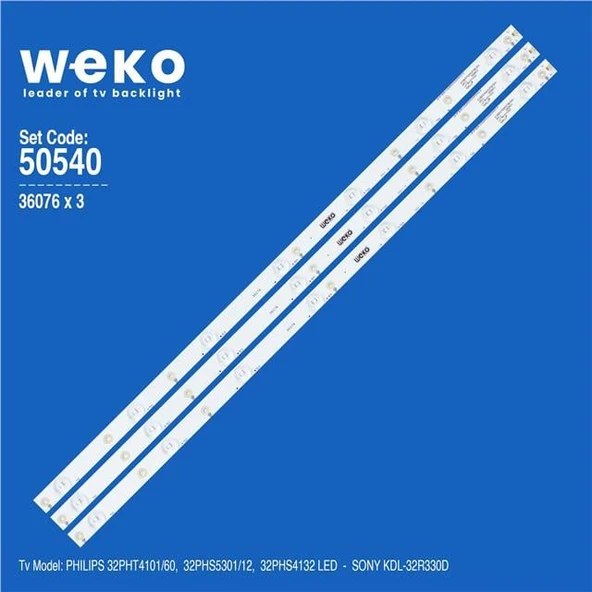 Wkset-5540 36076X3 Lb-Pf 3030-Gjd2p53153x7ahv2-D 3 Adet Led Bar (Tvnizi açıp içindeki led barla birebir aynısı olduğunu görmeden almayınız. Sonrasında iade ALMAMAKTAYIZ.) ürün görseli 1