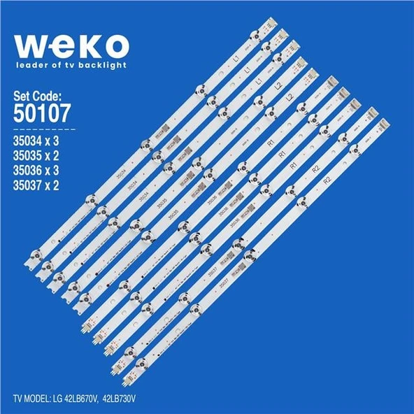 Wkset-5107 35034X3 35035X2 35036X3 35037X2 42 V14 Slim Drt Rev0.6 10 Adet Led Bar (Tvnizi açıp içindeki led barla birebir aynısı olduğunu görmeden almayınız. Sonrasında iade ALMAMAKTAYIZ.) ürün görseli 1