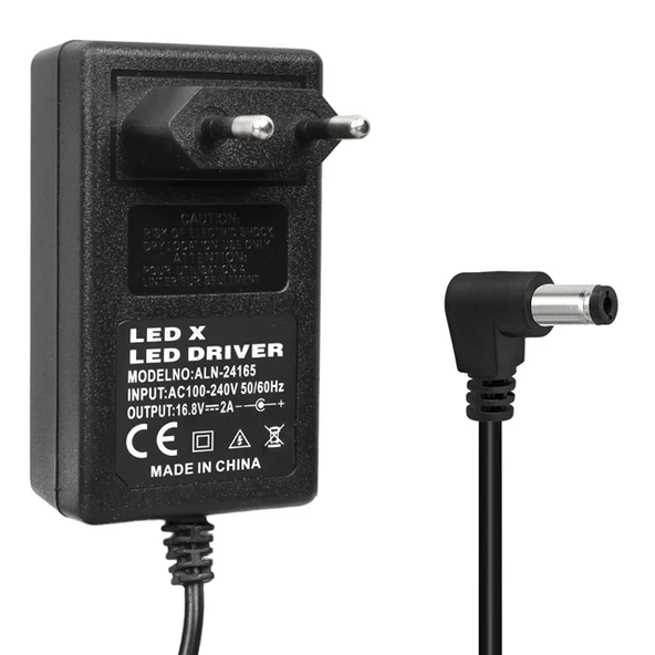 Powermaster PM-5284 16.8 Volt - 2 Amper - 33.6 Watt 5.5*2.5 Mm L Uçlu Şarjlı Matkap Adaptörü ürün görseli 1