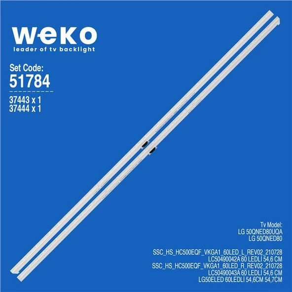 LG 50QNED80UQA 50'' 2 Adet Tv Led Bar (Tvnizi açıp içindeki led barla birebir aynısı olduğunu görmeden almayınız. Sonrasında iade ALMAMAKTAYIZ.) ürün görseli 1