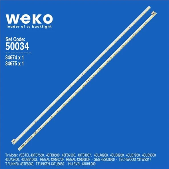 Vestel 43UB9100S 43'' İnç 2 Adet Tv Led Bar (Tvnizi açıp içindeki led barla birebir aynısı olduğunu görmeden almayınız. Sonrasında iade ALMAMAKTAYIZ.) ürün görseli 1