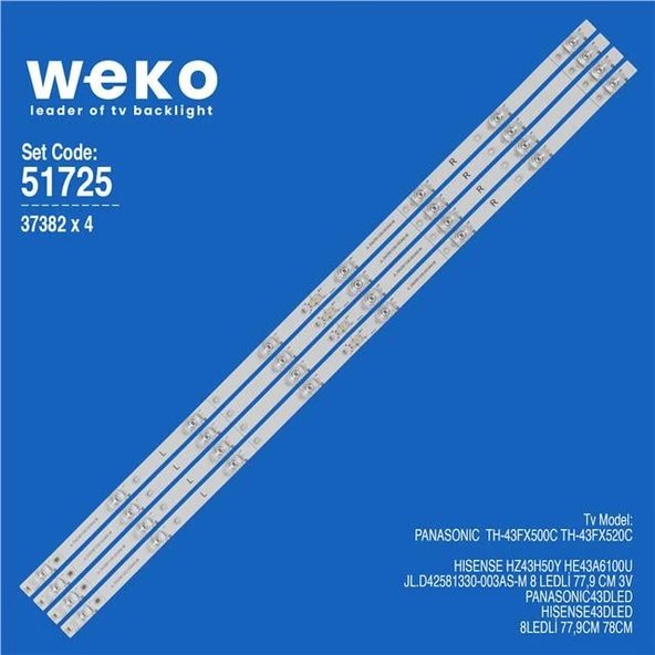 Panasonic TH-43FX500C 43'' 4 Adet Tv Led Bar (Tvnizi açıp içindeki led barla birebir aynısı olduğunu görmeden almayınız. Sonrasında iade ALMAMAKTAYIZ.) ürün görseli 1