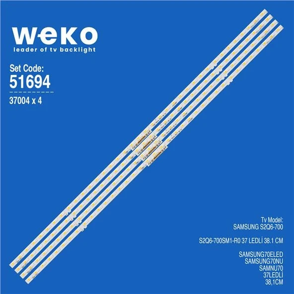 Samsung S2Q6-700SM0-R0 İki Renk 70'' 4 Adet Tv Led Bar (37 Led) (Tvnizi açıp içindeki led barla birebir aynısı olduğunu görmeden almayınız. Sonrasında iade ALMAMAKTAYIZ.) ürün görseli 1