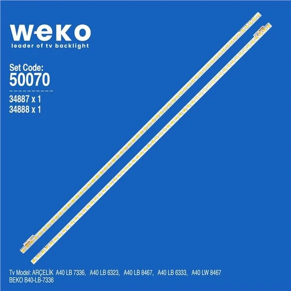 Arçelik A40 LB 8467 40'' İnç 2 Adet Tv Led Bar (Tvnizi açıp içindeki led barla birebir aynısı olduğunu görmeden almayınız. Sonrasında iade ALMAMAKTAYIZ.) ürün görseli 1