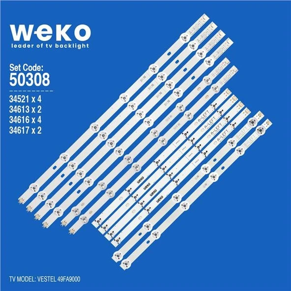 Wkset-5308 34613X2 34616X4 34617X2 34521X4 490Dled_Slım 12 Adet Led Bar (Tvnizi açıp içindeki led barla birebir aynısı olduğunu görmeden almayınız. Sonrasında iade ALMAMAKTAYIZ.) ürün görseli 1