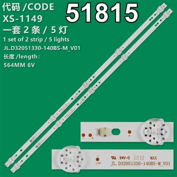 Wkset-6815 37483X2 Jl.D32051330-140Bs-M_V01  2 Adet Led Bar (5Led56,4Cm6v) (Tvnizi açıp içindeki led barla birebir aynısı olduğunu görmeden almayınız. Sonrasında iade ALMAMAKTAYIZ.) ürün görseli 1