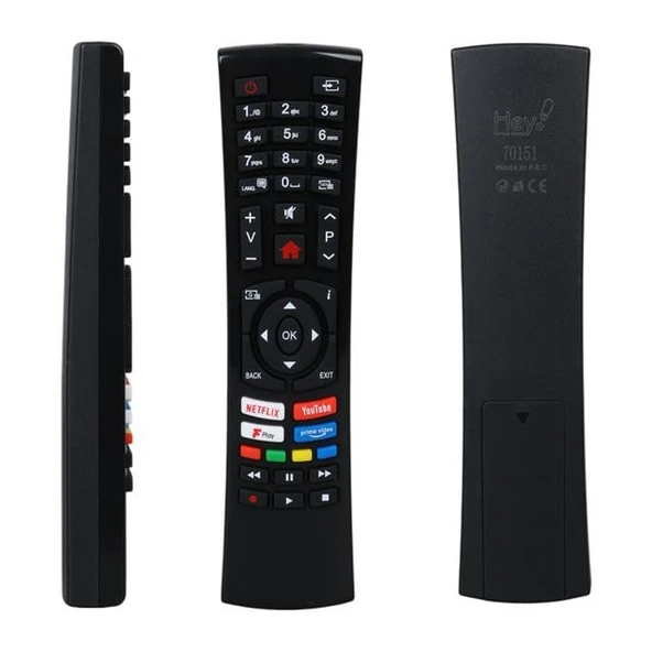 Vestel R/C 4391P, 70U9600 - Hi Level 49HL660 Black Fplay -Netflix - Youtube - Play Tuşlu Lcd Led Tv Kumanda ürün görseli 1