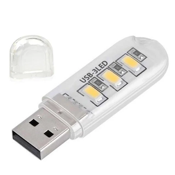 Powermaster PM-34390 Flash Bellek Görünümlü Taşınabilir 3 Led Beyaz Işık Usb Gece Lambası ürün görseli 1