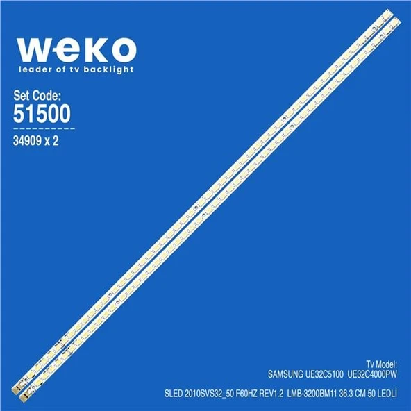 Samsung UE32C4000PW 32'' 2 Adet Tv Led Bar (Tvnizi açıp içindeki led barla birebir aynısı olduğunu görmeden almayınız. Sonrasında iade ALMAMAKTAYIZ.) ürün görseli 1