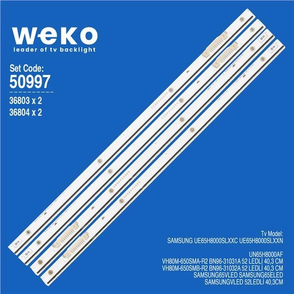 Samsung UN65H8000AF 65'' İnç 4 Adet Tv Led Bar (Tvnizi açıp içindeki led barla birebir aynısı olduğunu görmeden almayınız. Sonrasında iade ALMAMAKTAYIZ.) ürün görseli 1