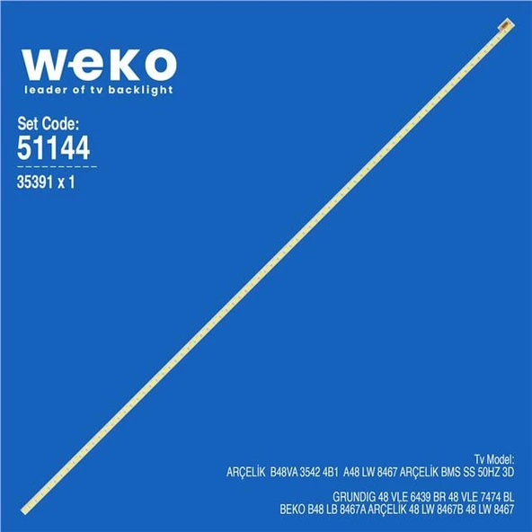 Beko B48 LB8477 48'' 1 Adet Tv Led Bar (Tvnizi açıp içindeki led barla birebir aynısı olduğunu görmeden almayınız. Sonrasında iade ALMAMAKTAYIZ.) ürün görseli 1
