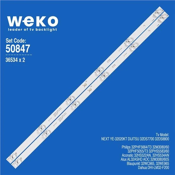 Aoc 32M3080/60 32'' İnç 2 Adet Tv Led Bar (Tvnizi açıp içindeki led barla birebir aynısı olduğunu görmeden almayınız. Sonrasında iade ALMAMAKTAYIZ.) ürün görseli 1