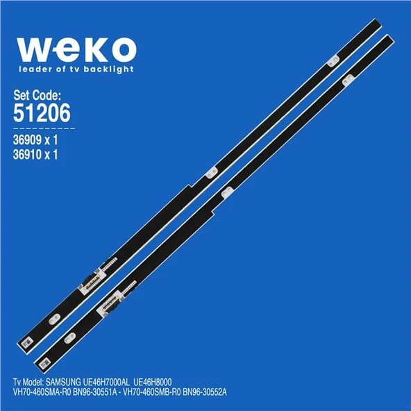 Samsung UE46H8000 46'' 2 Adet Tv Led Bar (Tvnizi açıp içindeki led barla birebir aynısı olduğunu görmeden almayınız. Sonrasında iade ALMAMAKTAYIZ.) ürün görseli 1