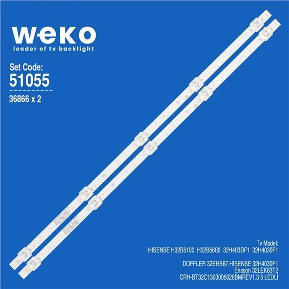 Hisense H32B5600 32'' 2 Adet Tv Led Bar (Tvnizi açıp içindeki led barla birebir aynısı olduğunu görmeden almayınız. Sonrasında iade ALMAMAKTAYIZ.) ürün görseli 1