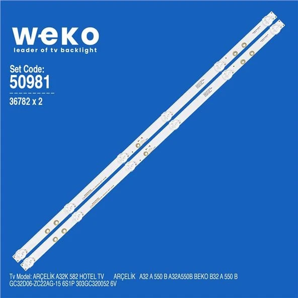 Arçelik A32 A 550 B 32'' İnç 2 Adet Tv Led Bar (Tvnizi açıp içindeki led barla birebir aynısı olduğunu görmeden almayınız. Sonrasında iade ALMAMAKTAYIZ.) ürün görseli 1