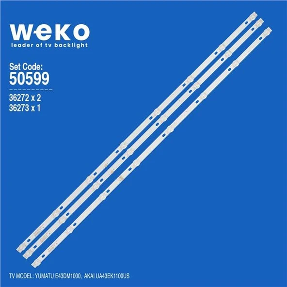 Akai UA43EK1100US 43'' İnç 3 Adet Tv Led Bar (Tvnizi açıp içindeki led barla birebir aynısı olduğunu görmeden almayınız. Sonrasında iade ALMAMAKTAYIZ.) ürün görseli 1