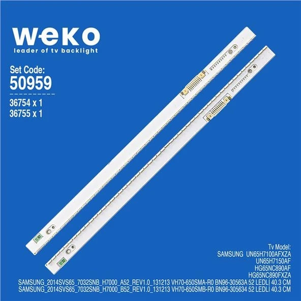 Samsung HG65NC890AF 65'' İnç 4 Adet Tv Led Bar (Tvnizi açıp içindeki led barla birebir aynısı olduğunu görmeden almayınız. Sonrasında iade ALMAMAKTAYIZ.) ürün görseli 1