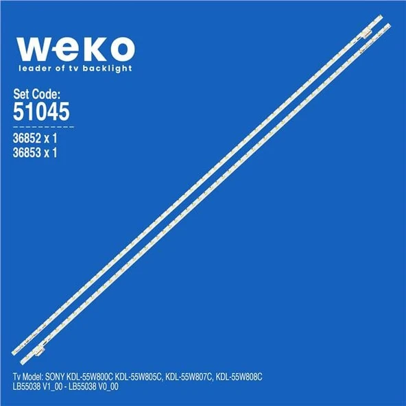 Sony KDL-55W808C 55” 2 Adet Tv Led Bar (Tvnizi açıp içindeki led barla birebir aynısı olduğunu görmeden almayınız. Sonrasında iade ALMAMAKTAYIZ.) ürün görseli 1
