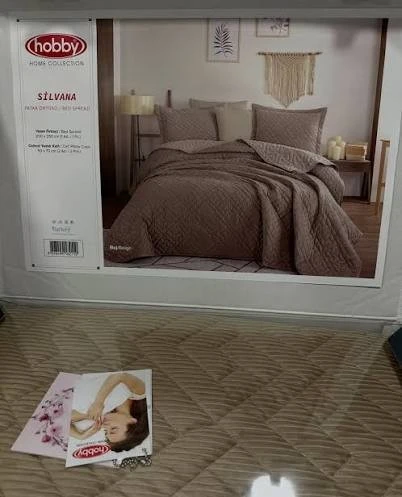 HOBBY ÇİFT KİŞİLİK YATAK ÖRTÜSÜ SİLVANA BEJ ürün görseli 1