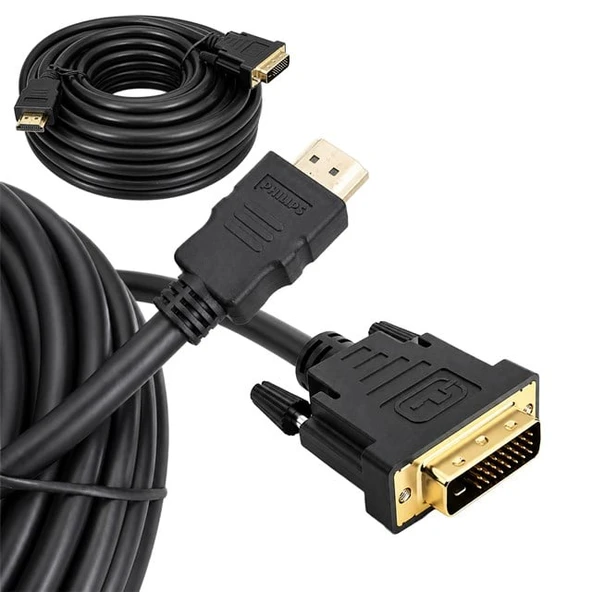 Philips SWV7436/93 8 Metre HDMI To DVI (24+1) Görüntü Kablosu Full HD ürün görseli 1