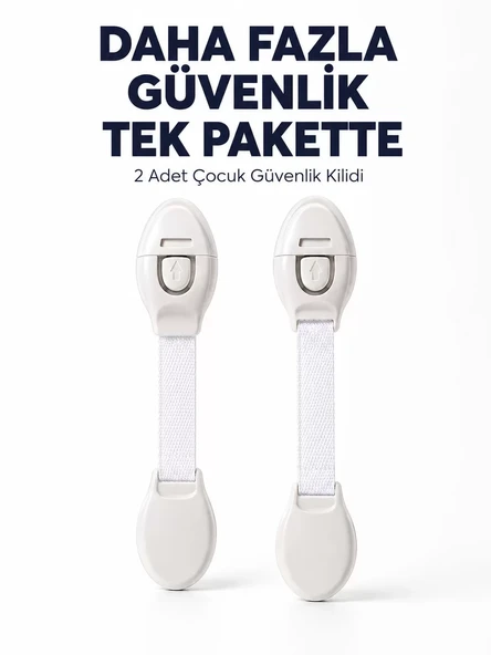 2 Adet Güçlü Yapışkanlı Çocuk Güvenlik Kilidi ürün görseli 1
