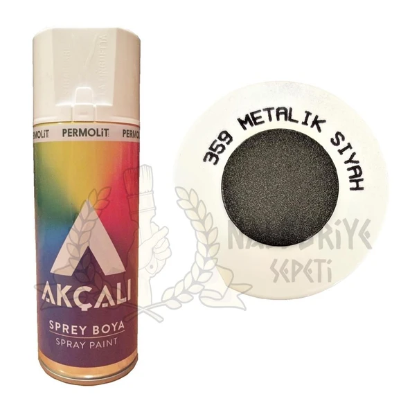Akçalı Akrilik Sprey Boya METALİK SİYAH (Simli) 400 ml - 359 ürün görseli 1