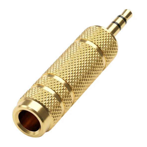 Powermaster PM-29964 3.5 Mm Stereo Erkek-1 Dişi 6.3 Mm Metal Jack (6.3 Mm-3.5Mm Çevirici) ürün görseli 1